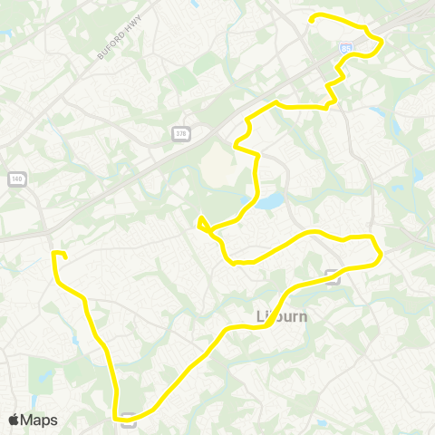 Gwinnett County Transit Lilburn - GTC map