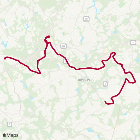 Gwinnett County Transit L'ville - Gwinnett TC - Sugarloaf Mills map