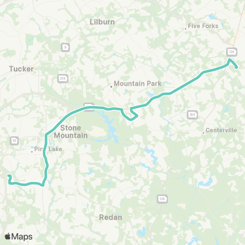 Gwinnett County Transit Snellville - Indian Creek map