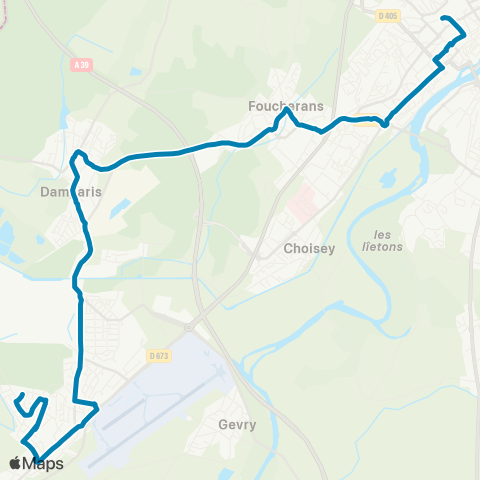 Grandole Mobilités Tavaux Collège - Dole Gare map