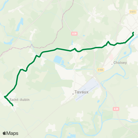 Grandole Mobilités Saint-Aubin - Dole map