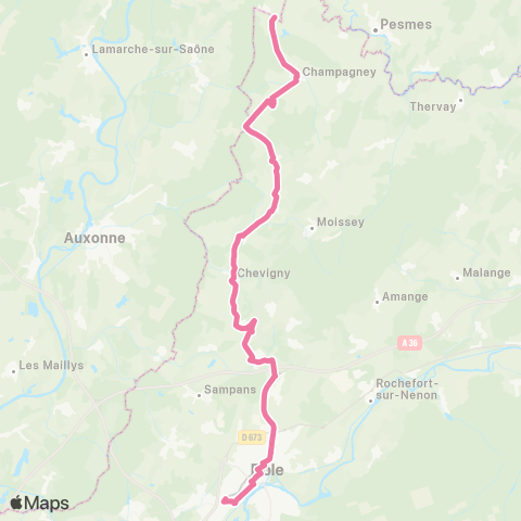 Grandole Mobilités Champagney - Dole map