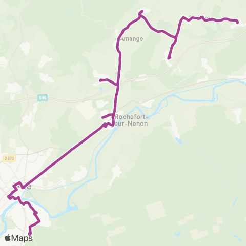 Grandole Mobilités Romange - Dole / Dole - Romange - Auxange map