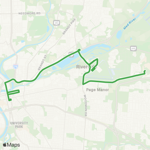 Greater Dayton RTA Route X6 map