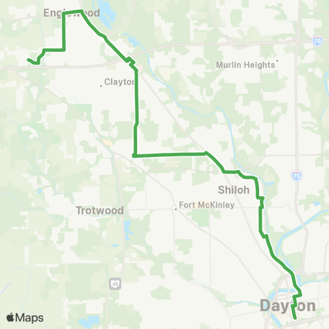 Greater Dayton RTA Union - Englewood - Kettering - Whipp & Bigger map