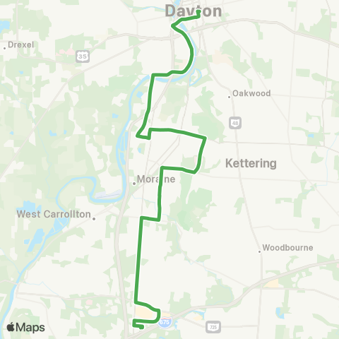 Greater Dayton RTA Huber Hgts - Moraine - W Carrolton - Miamisburg map