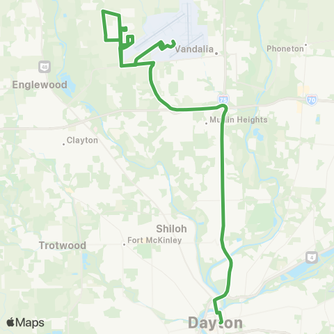 Greater Dayton RTA Airport -Vandalia - Northwoods Blvd - Peters Pike map