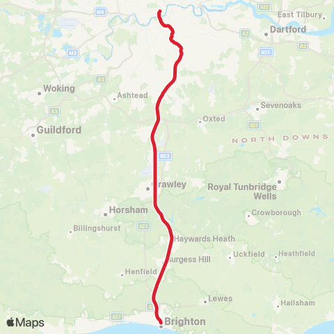TfL & NR Gatwick Express map