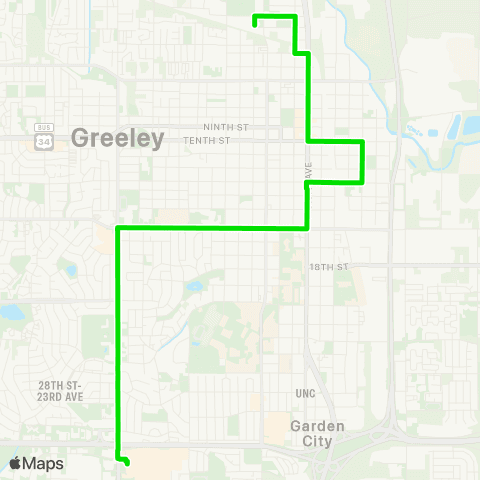 Greeley-Evans Transit Greeley Mall TC-Greeley Evans Regional TC map