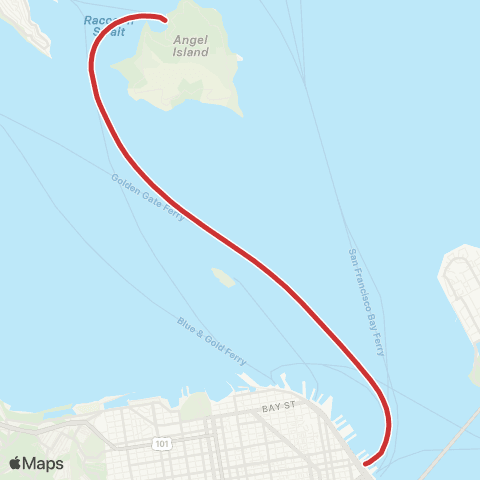 Golden Gate Transit Angel Island - San Francisco map