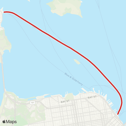 Golden Gate Transit Sausalito - San Francisco map