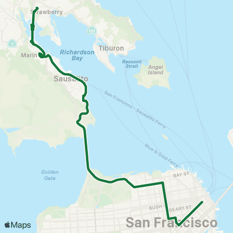 Golden Gate Transit Strawberry - San Francisco map