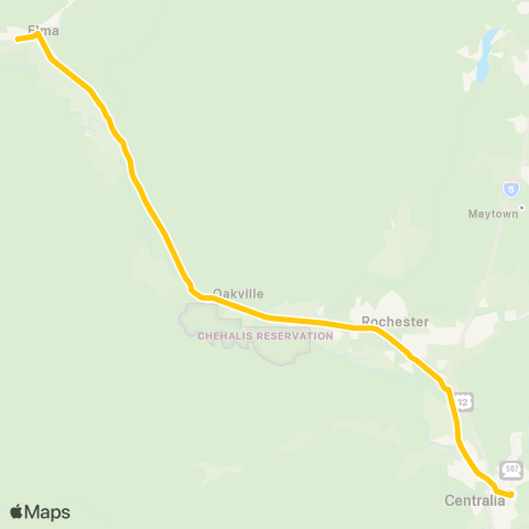 Grays Harbor Transit Oakville - Rochester - Centralia map