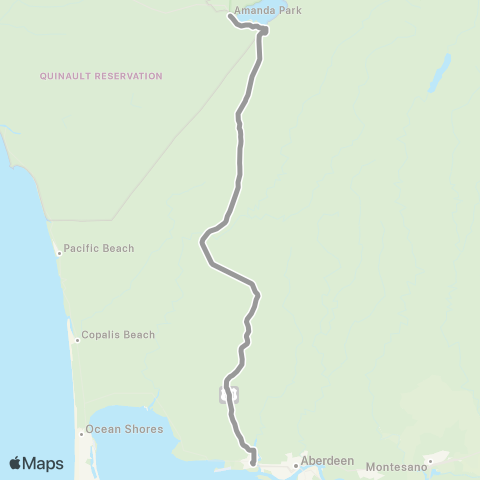 Grays Harbor Transit Quinault map