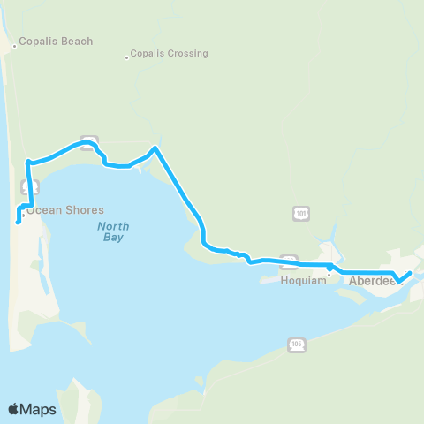 Grays Harbor Transit Ocean Shores map
