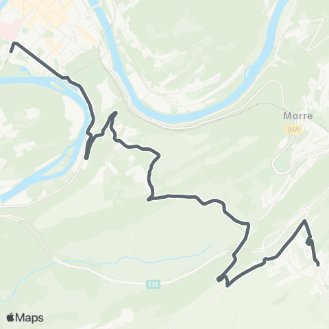 Ginko La Vèze ↔ Pôle Chamars map