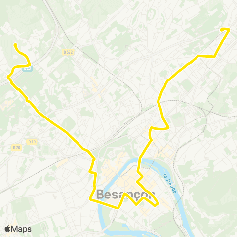 Ginko Founottes ↔ Pôle Temis ↔ Pôle Orchamps map