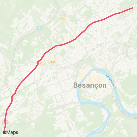 Ginko Pôle Micropolis ↔Lycée Pergaud map