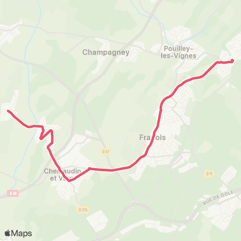 Ginko Chemaudin et Vaux ↔ Collège Cartannaz map