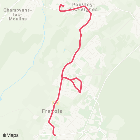 Ginko Serre-les-Sapins ↔ Collège Pompidou map