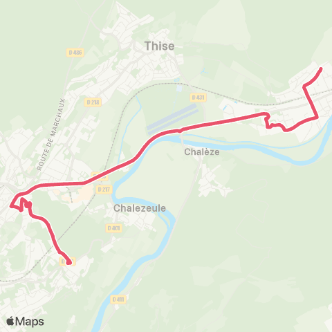 Ginko Roche-Lez-Beaupré ↔ Collège Clairs Soleils map