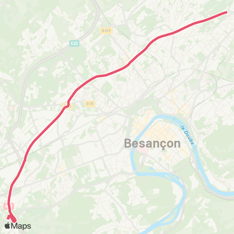 Ginko Lycée Pergaud ↔ Pôle Micropolis map