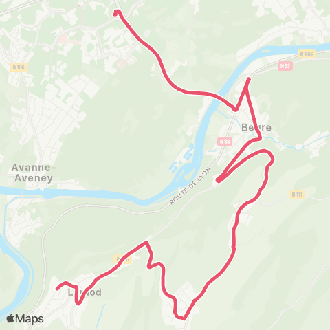 Ginko Larnod ↔ Pôle Micropolis map