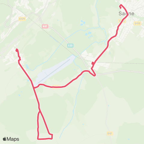 Ginko La Vèze ↔ Collège Entre Deux Velles map