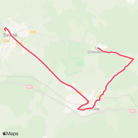 Ginko Mamirolle ↔ Collège Entre Deux Velles map