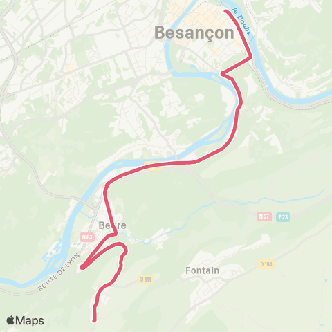 Ginko Fontain ↔ Collège Lumière map