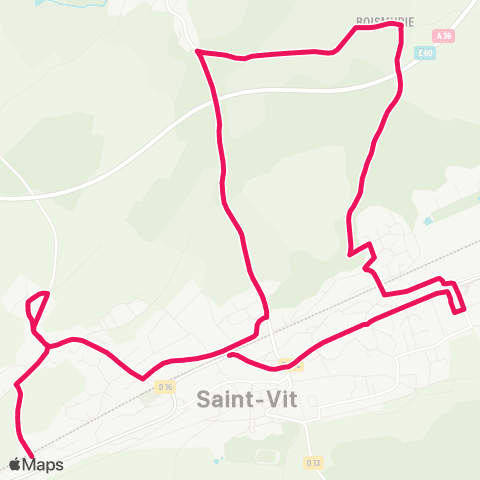 Ginko Saint-Vit la Faucine ↔ Saint-Vit Gare map