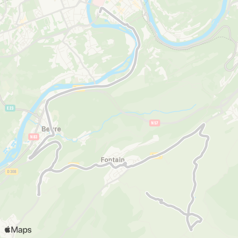 Ginko Fontain ↔ Pôle Chamars map