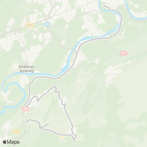 Ginko Pugey ↔ Pôle Chamars map