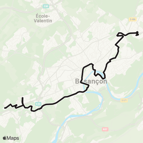 Ginko Hauts du Chazal ↔ Chalezeule map