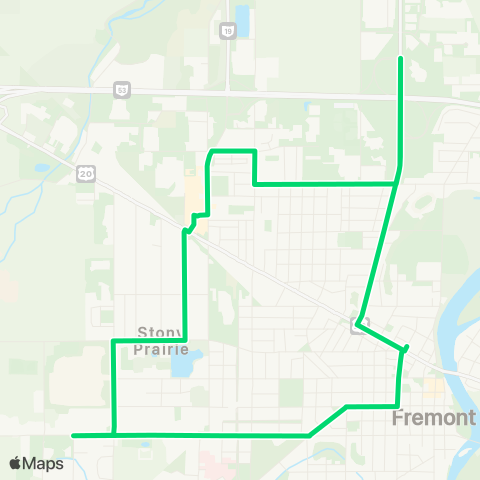 TRIPS Green Line map
