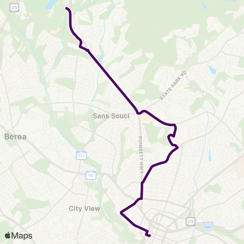 Greenlink Poinsett map