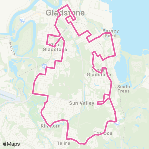 Translink Gladstone Gladstone Loop map