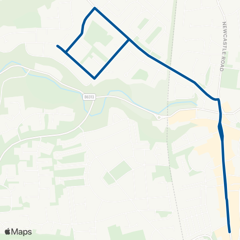 Go North East Front Street - Black Horse map