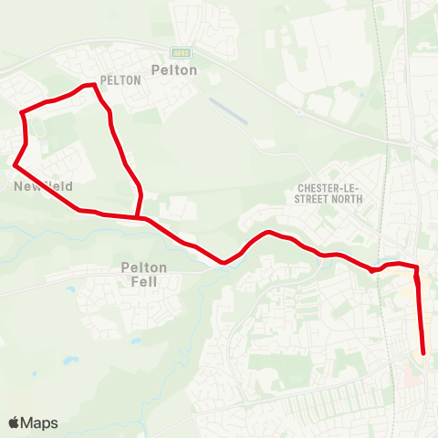 Go North East Black Horse - Front Street map