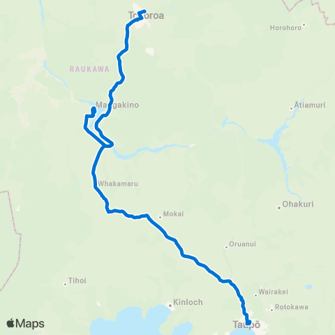 Busit Connect2Taupo - Mangakino / Tokoroa map