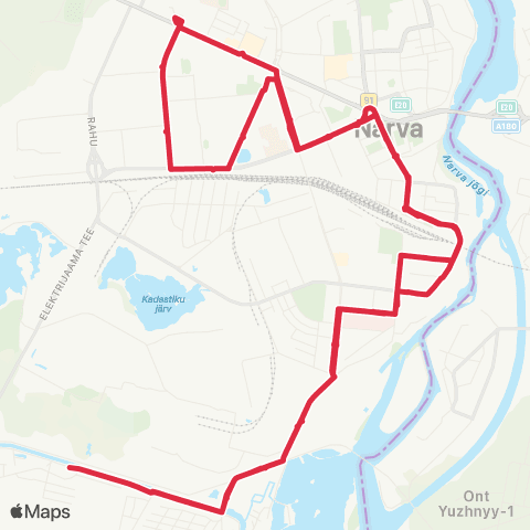 GoBus (Narva) Kutsekooli - Narova - Kutsekooli map