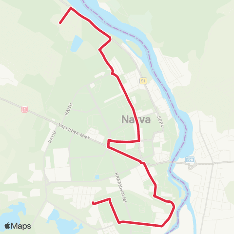 GoBus (Narva) Paemurru - Jaama - Energia - Kalevi - Siivertsi map