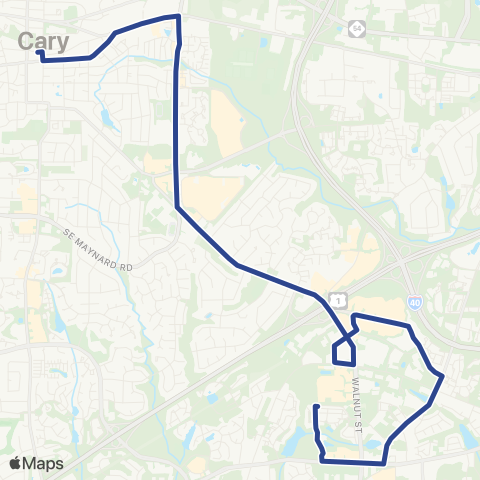 GoCary Crossroads map