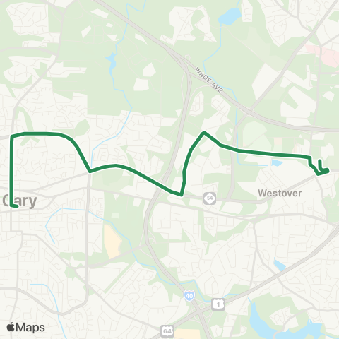 GoCary Cary-West Raleigh map