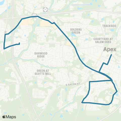 GoCary GoApex Route 1 map