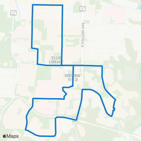 GoCOMO Campus Loop map