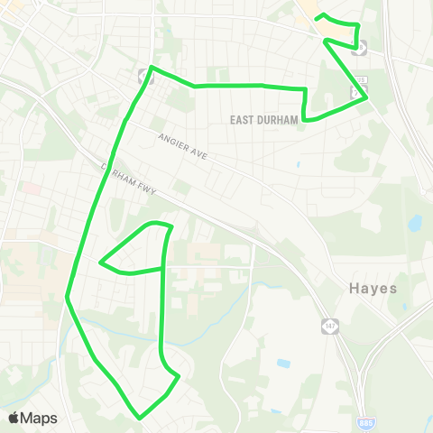 GoDurham Village – Main St - Bacon St map