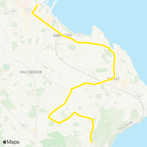 Go-Ahead Ireland Dun Laoghaire - Killiney Hill Park map