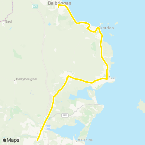 Go-Ahead Ireland Dublin Airport - Balbriggan map