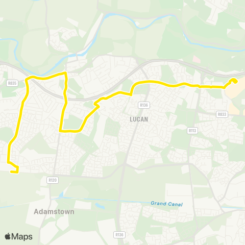 Go-Ahead Ireland Liffey Valley SC - Adamstown Station map